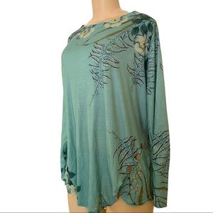 MISSLOOK Floral Scoop Neck Long Sleeve Tee Shirt Blouse